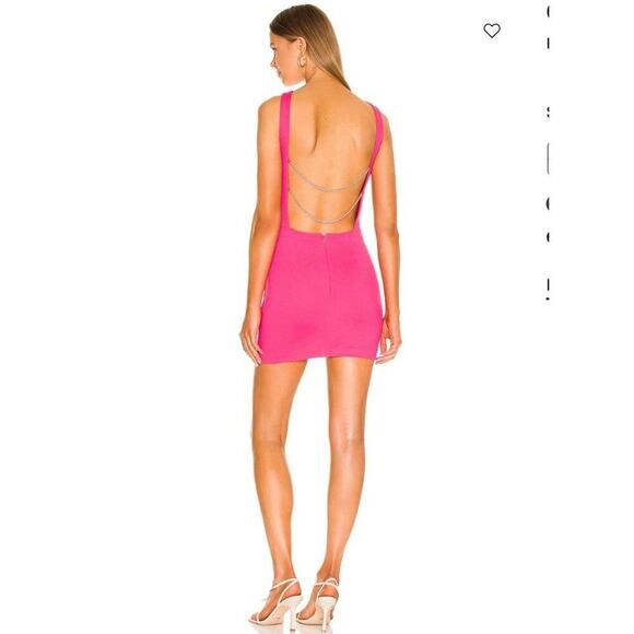 H:ours‎ Revolve sz S pink chain back Cassia mini party dress NWT - Picture 3 of 16